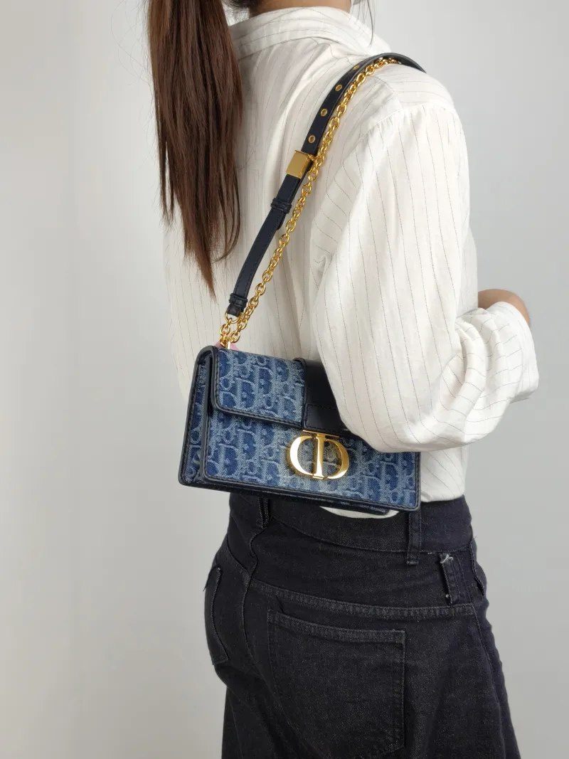DIOR Crossbody Bag 30 Montaigne East-West 30 Blue Small 21 × 6 × 12 cm — on-model view 2 of 2