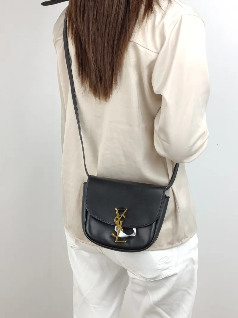 SAINT LAURENT Shoulder Bag Kaia Black Calfskin 16 × 5.5 × 15.5 cm — on-model view 2 of 2