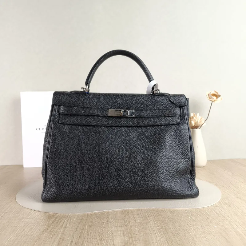 Hermès Crossbody Bag kelly 35 Black Togo Calfskin One Size 35 × 12 × 24 cm M Conditioned