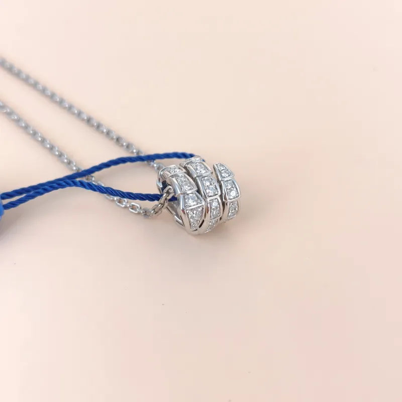 Bvlgari Necklace Serpenti Viper Collection Pavé Diamond Necklace White Gold18KW hite Gold Diamond One Size44cm — cover view 2 of 7