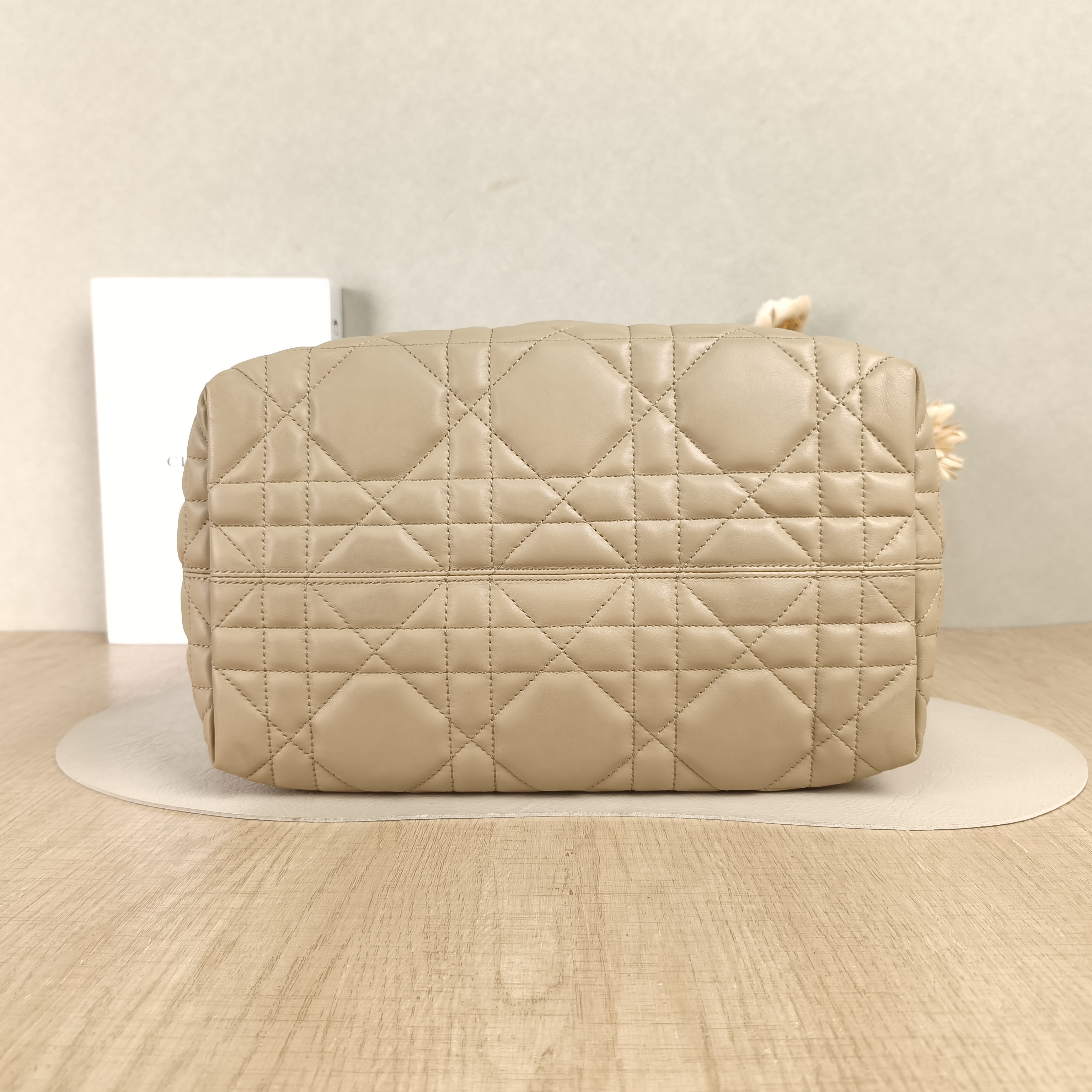 DIOR Top Handle Bag TOUJOURS Beige Black Calfskin Medium28.5 × 17 × 21.5 cm — cover view 2 of 5