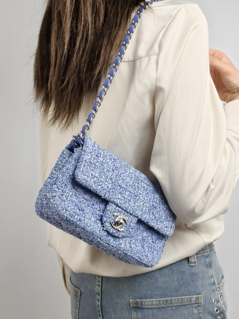 Chanel Crossbody Bag Classic Flap Large Mini CF Mini Blue mini 20 × 6 × 12 cm — on-model view 1 of 3