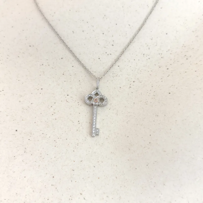 Tiffany&Co. Necklace Keys Collection Necklace Pendant Silver PT950Diamond18KW hite Gold One Size40cm — cover view 6 of 7