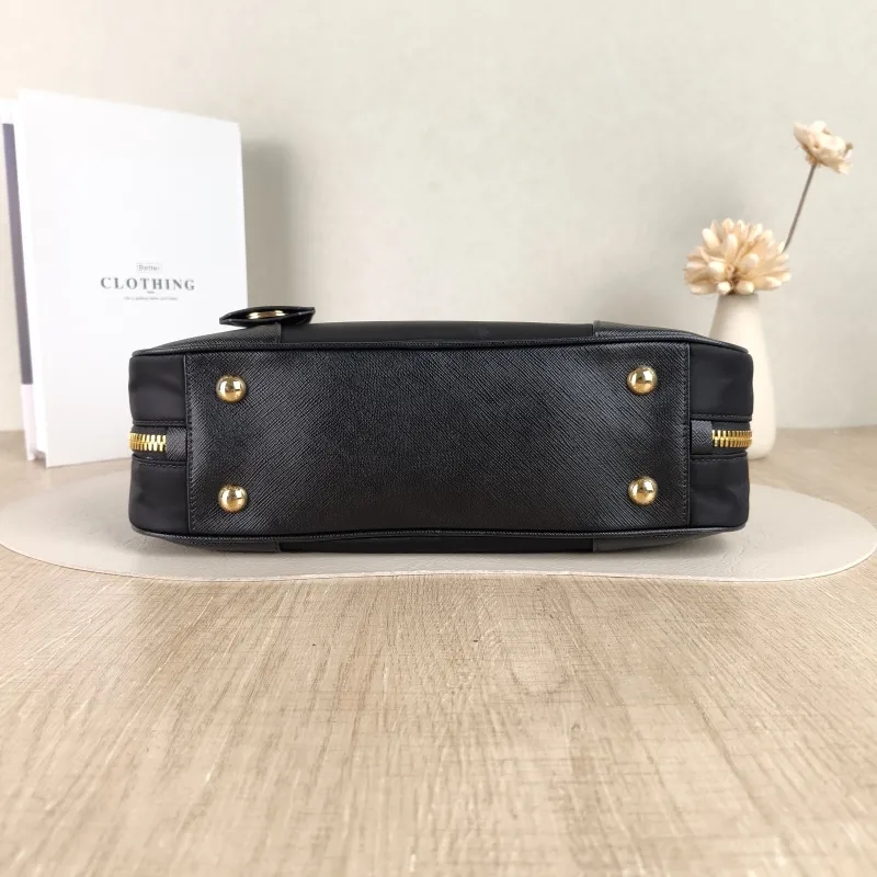 PRADA Top Handle Bag Black Nylon One Size 31 × 9 × 18 cm — cover view 4 of 5