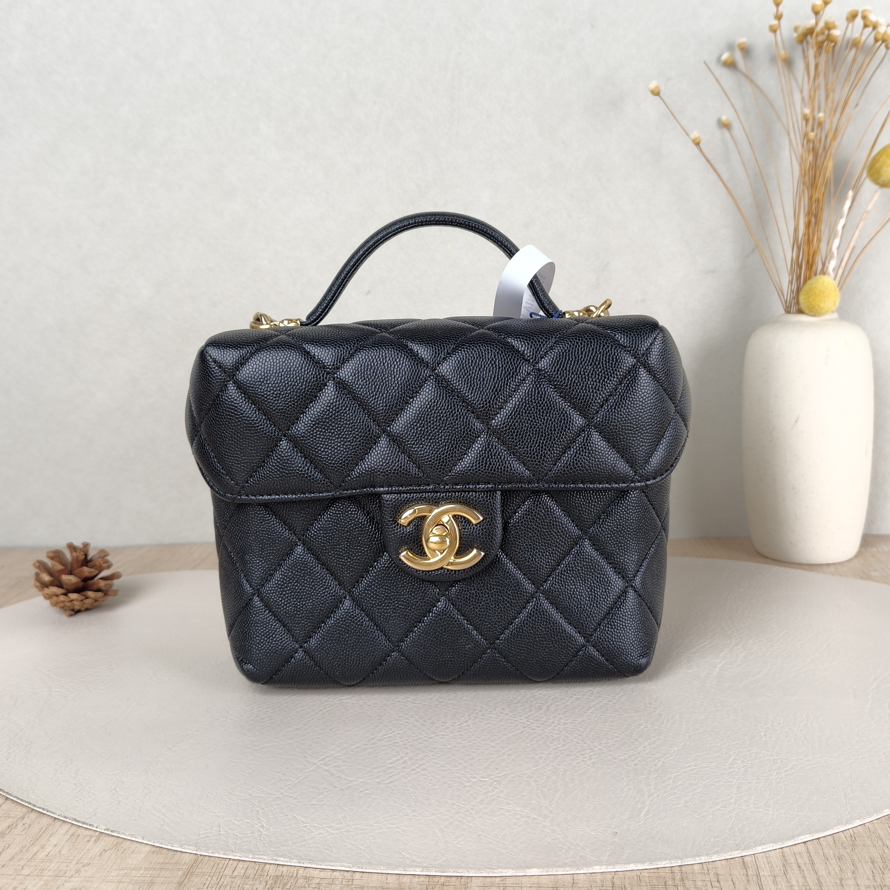 Chanel Crossbody Bag Box Black Calfskin One Size17 × 7 × 14.5 cm