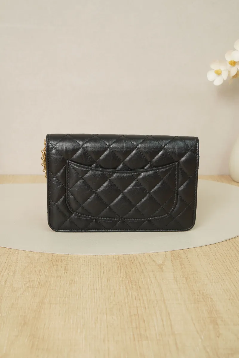Chanel 2.55woc Black with Gold-Tone Hardware Calfskin27 · Authenticity Card · 19.2 × 3.5 × 12.3 cm — cover view 4 of 7