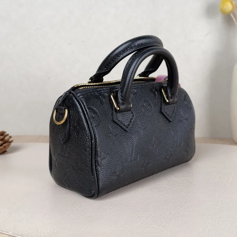 Louis Vuitton Crossbody Bag Speedy Nano Black Monogram Empreinte Embossed Calfskin nano 16 × 7.5 × 10 cm — cover view 3 of 5