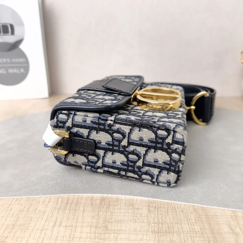 DIOR Crossbody Bag 30Montaigne 30 Box Box Blue Canvas Mini 17.5 × 5 × 11.5 cm — detail view 9 of 11