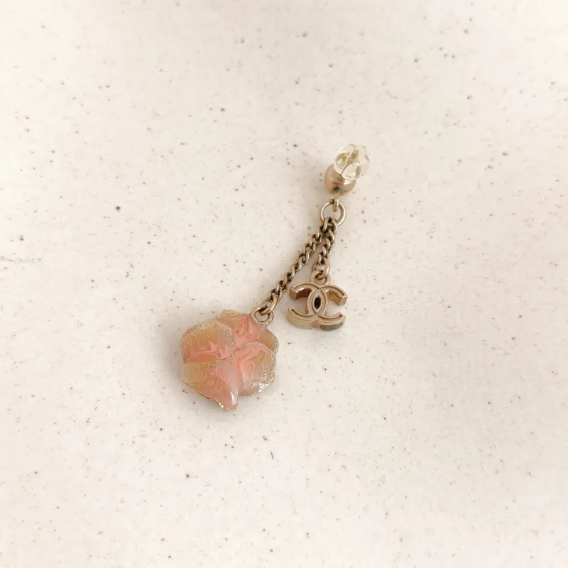 Chanel Earrings Pink Earrings Gold One Size — cover view 4 of 5