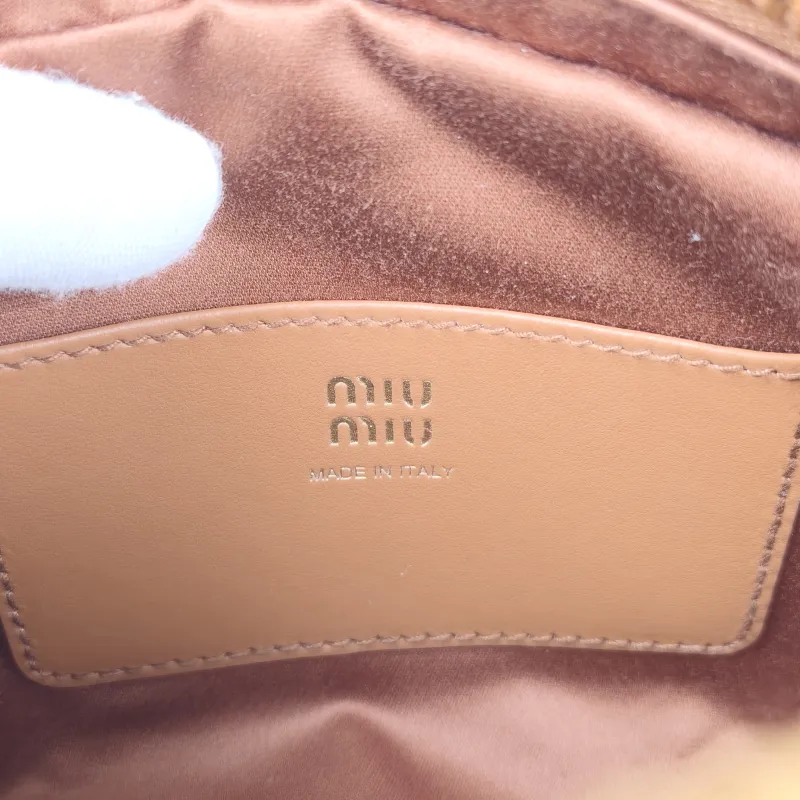 Miumiu Shoulder Bag Beau Brown Calfskin Small 23 × 10 × 11.5 cm — detail view 6 of 12