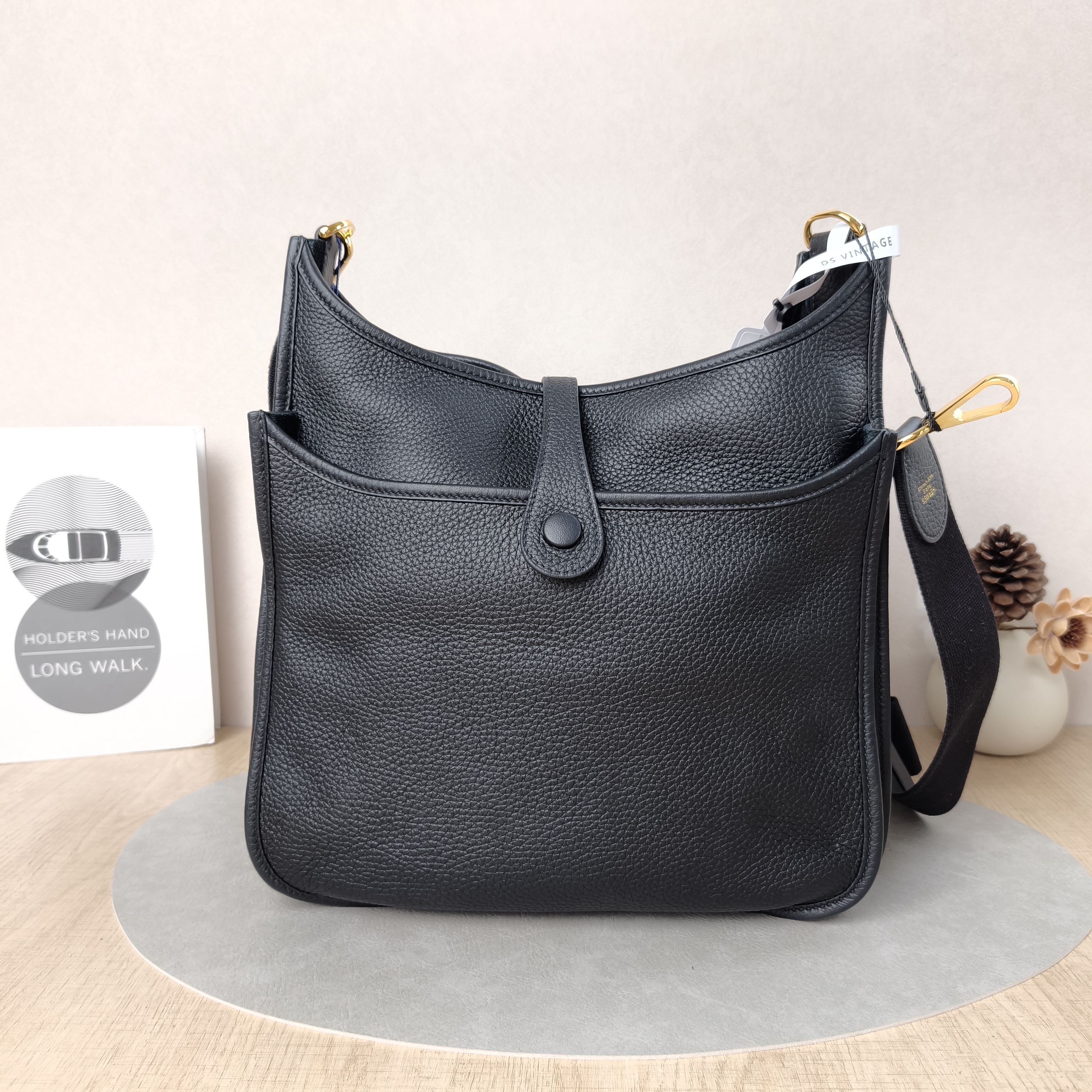 Hermès Crossbody Bag Evelyne 29 29Black Gold-Tone Hardware Clemence Taurillon TC Calfskin Small29 × 8 × 30 cm — cover view 3 of 6