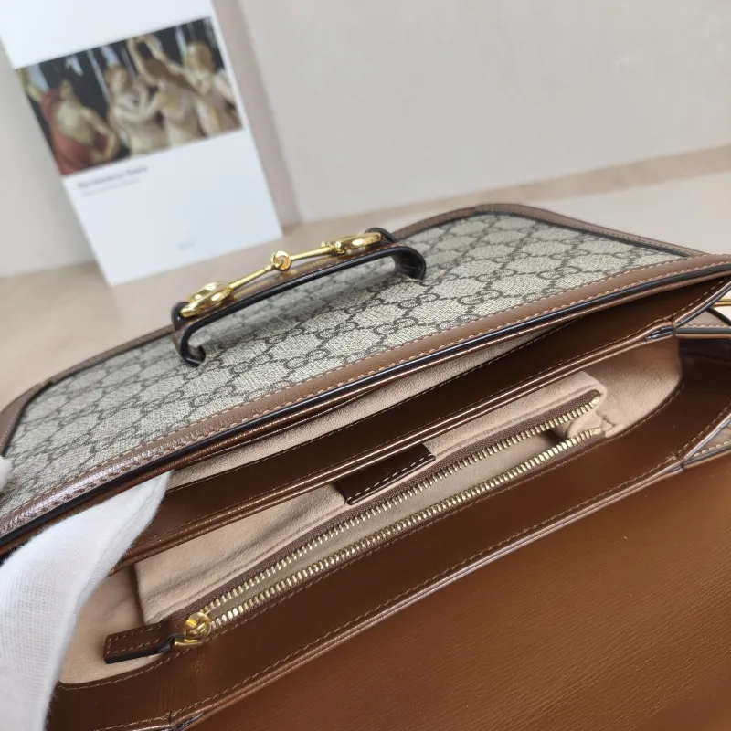 GUCCI Shoulder Bag Horsebit 1955 Horsebit Medium Monogram PVC Medium 25 × 8 × 18 cm — detail view 7 of 11