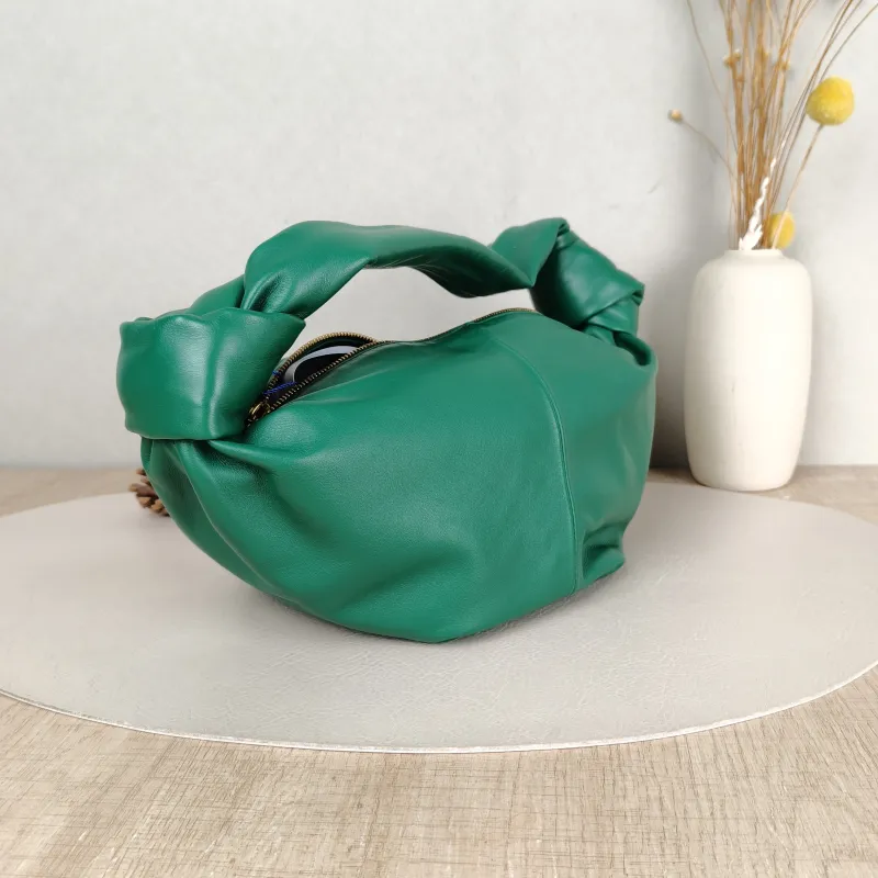 Bottega Veneta Top Handle Bag Jodie Green Calfskin Mini 28 × 8 × 23 cm — cover view 3 of 5