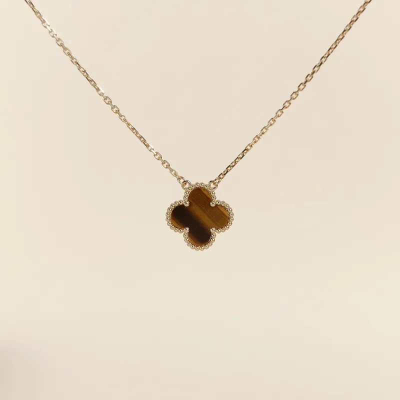 Van Cleef & Arpels Necklace Alhambra Yellow Gold 18KY ellow Gold Vintage Small1.5 × 1.5 × 40 cm
