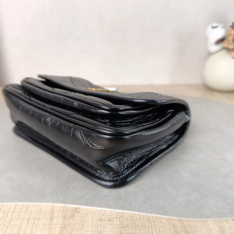SAINT LAURENT Crossbody Bag Niki Black Waxed Leather Calfskin Mini 18 × 5 × 12.5 cm — detail view 8 of 13