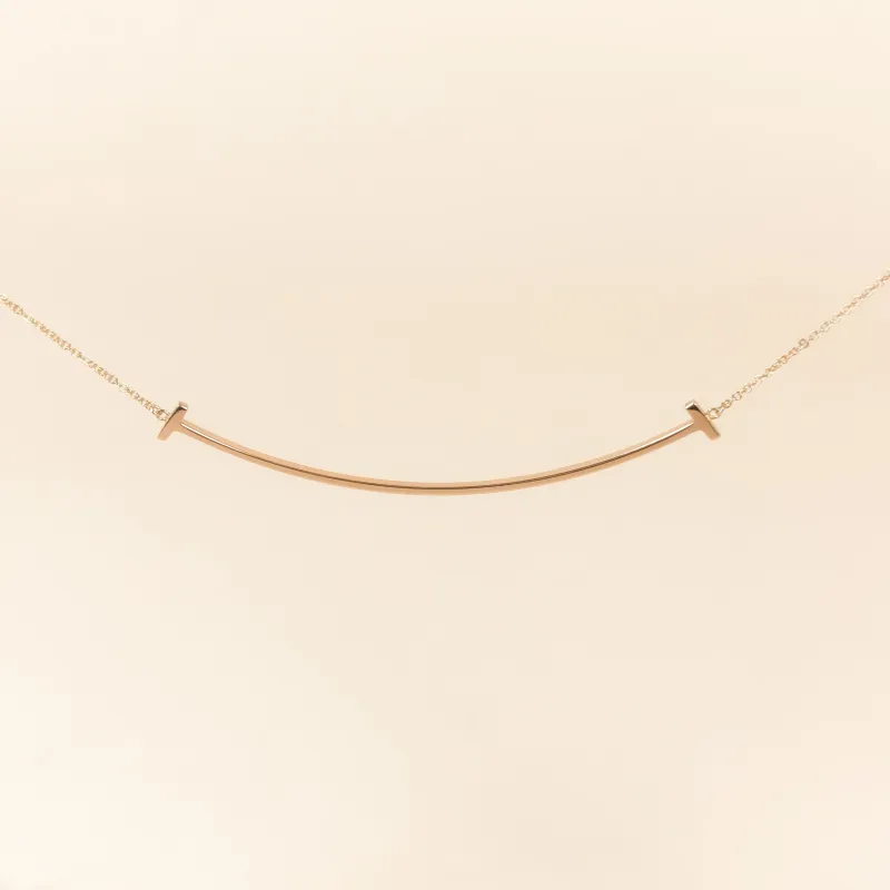 Tiffany&Co. Necklace T Collection Large Smile Necklace Gold 18k Large 45.5cm