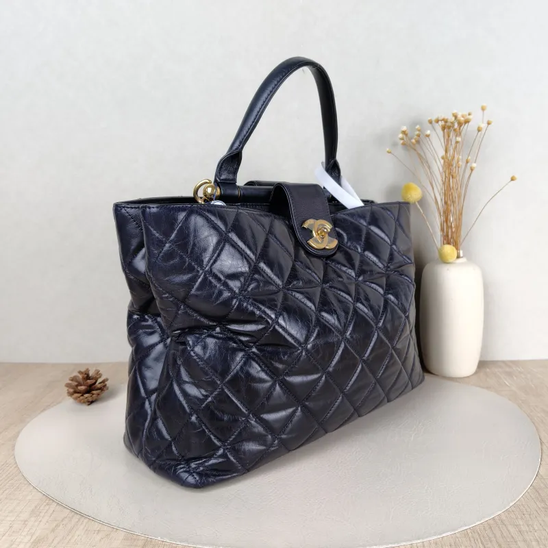 Chanel Top Handle Bag Top Handle Bag Navy Waxed Leather 32 × 12 × 23 cm 23 — cover view 4 of 5