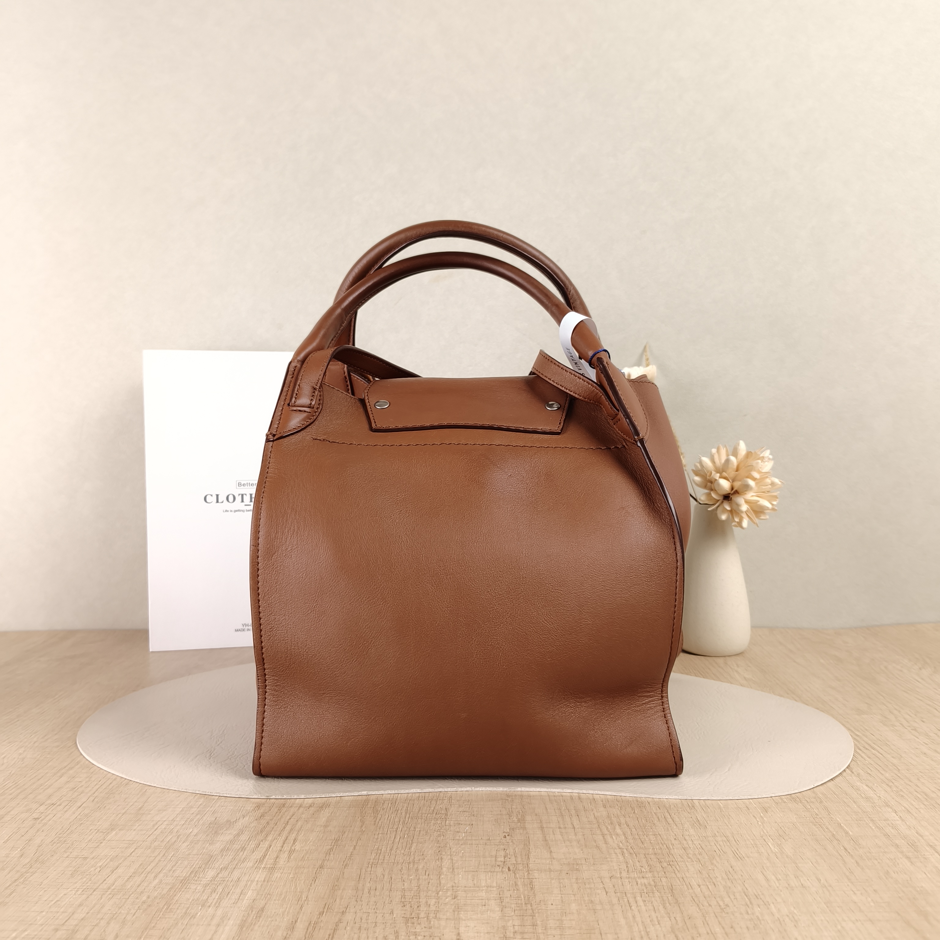 CELINE Top Handle Bag Big Bag Top Handle Bag Brown Calfskin Small23 × 21 × 27 cm — cover view 5 of 5