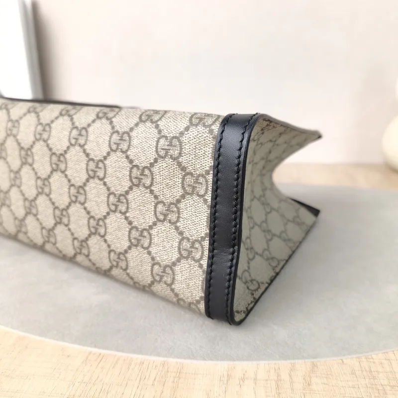 GUCCI Shoulder Bag Padlock Tote Black Monogram PVC Medium26 × 10 × 18 cm — detail view 3 of 12