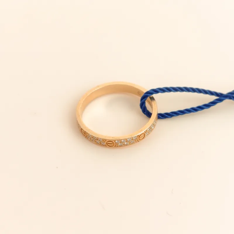 CARTIER Ring Love Yellow Gold 18KY ellow Gold Diamond Mini 50