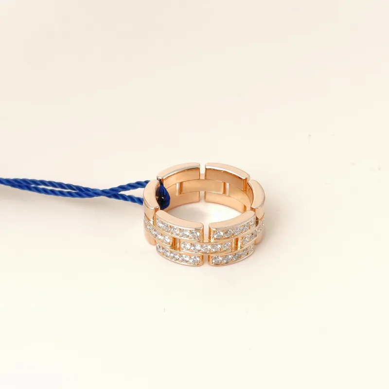 CARTIER Ring Maillon Panthère Rose Gold Diamond18KR ose Gold One Size 52