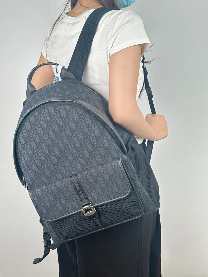 DIOR Backpack Black Canvas 32.5*13.5**42 — on-model view 2 of 2
