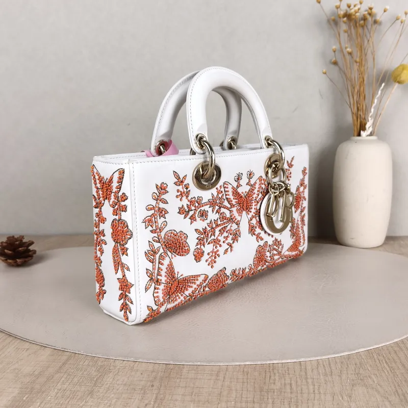 DIOR Shoulder Bag Lady D-Sire Red Embroidered White Red Calfskin Small 26 × 5 × 13 cm — cover view 5 of 5