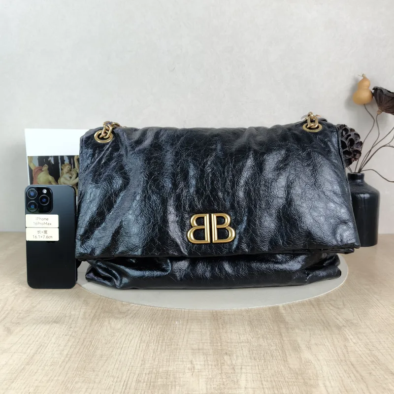 BALENCIAGA Shoulder Bag MONACO Chain Bag Black Calfskin Large43 × 15 × 33 cm — cover view 5 of 6