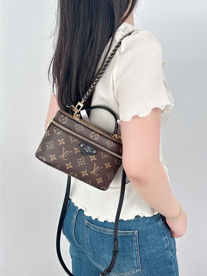 Louis Vuitton Shoulder Bag VANITY Cosmetic Bag Monogram PVC Small19 × 11 × 13 cm — on-model view 1 of 3