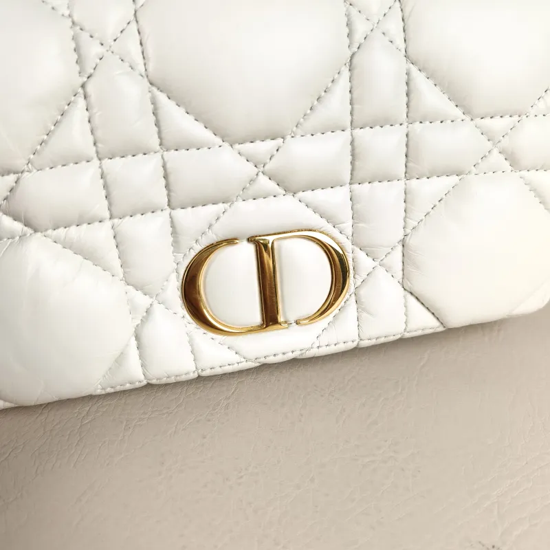 DIOR Crossbody Bag Caro Chain Bagwoc White Calfskin One Size 19.5 × 6.5 × 11 cm — detail view 6 of 11