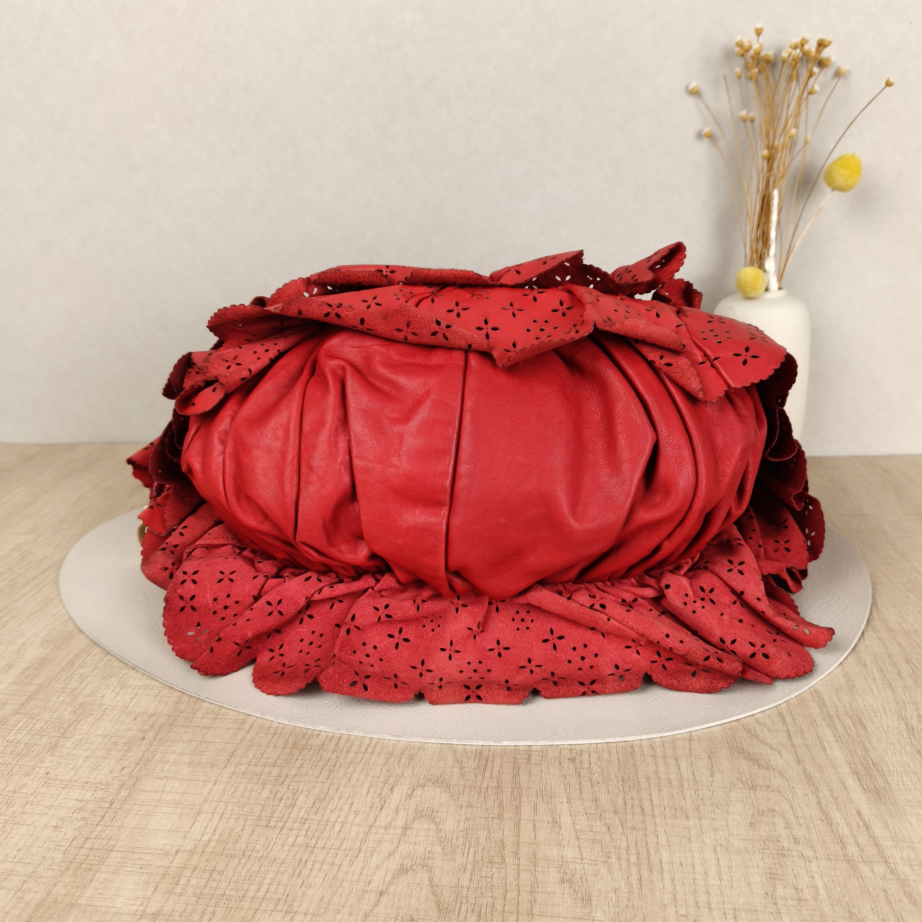 DIOR Top Handle Bag Vintage Top Handle Bag Red Lambskin One Size40 × 5 × 29 cm — cover view 3 of 9