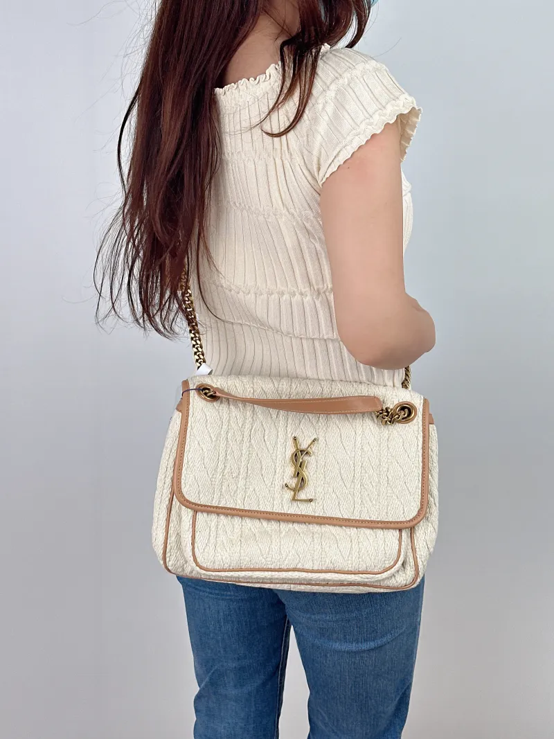 SAINT LAURENT Crossbody Bag Niki White D Medium28 × 8.5 × 20 cm — on-model view 2 of 2