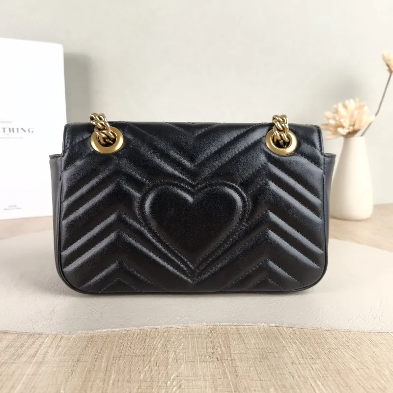 GUCCI Crossbody Bag GG Marmont Small Marmont 22 Black CC alfskin Small 22 × 6 × 13 cm — cover view 4 of 5