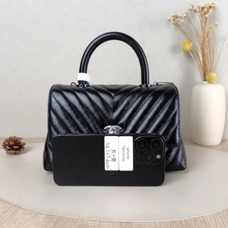 Chanel Crossbody Bag v Coco Handle Black Calfskin Small 24 × 10 × 14 cm — cover view 5 of 5