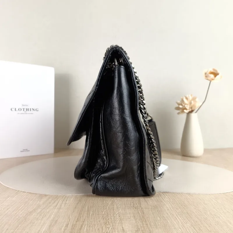 SAINT LAURENT Crossbody Bag Niki D Waxed Leather Calfskin Large 32 × 9 × 23 cm — detail view 3 of 13