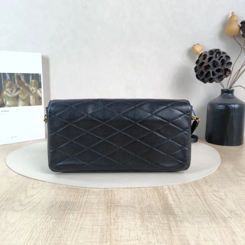 SAINT LAURENT Shoulder Bag Shoulder Crossbody Bag Black with Gold-Tone Hardware Lambskin One Size26 × 4 × 14 cm — cover view 5 of 5