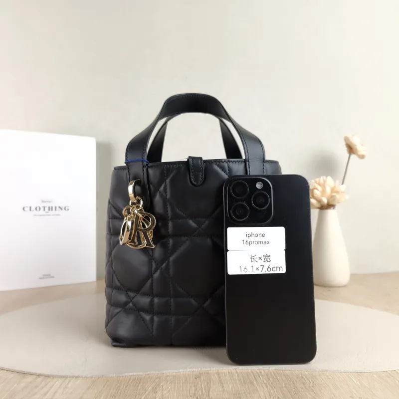 DIOR Shoulder Bag TOUJOURS Edition Black Calfskin Small 18.5 × 12 × 18.5 cm — cover view 3 of 5