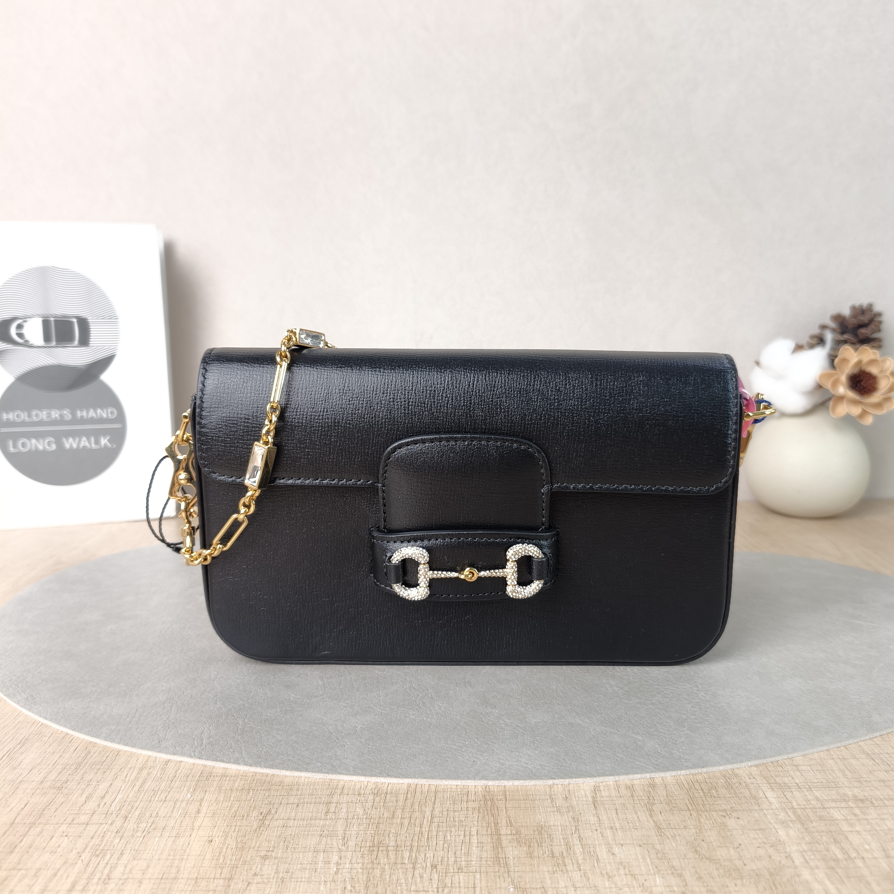 GUCCI Shoulder Bag Horsebit 1955 Horsebit Black Calfskinmini21.5 × 3 × 12.5 cm