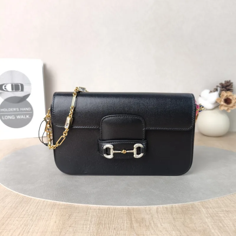 GUCCI Shoulder Bag Horsebit 1955 Horsebit Black Calfskinmini21.5 × 3 × 12.5 cm