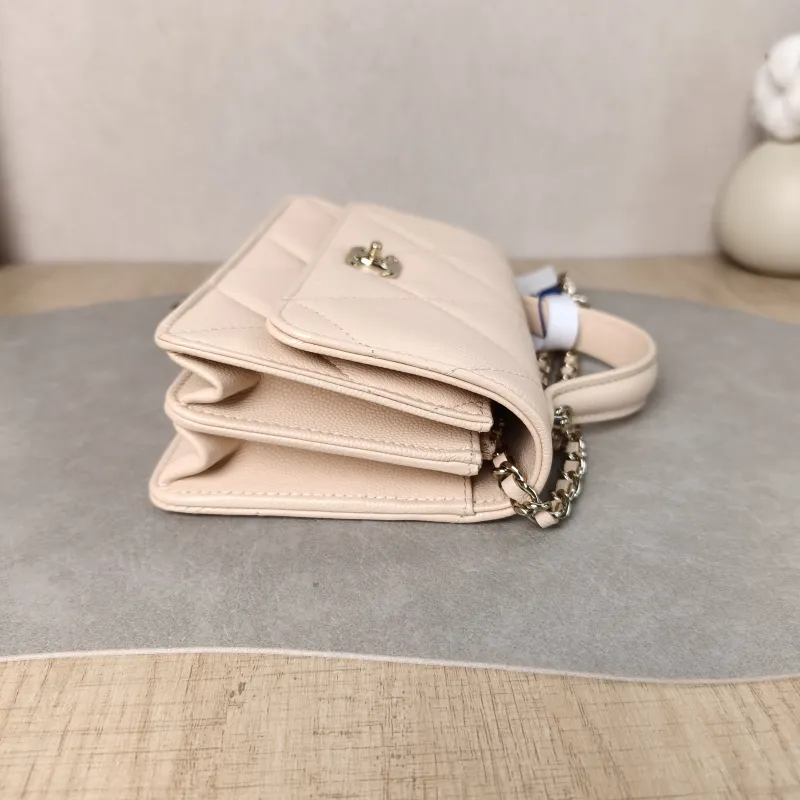 Chanel Crossbody Bag woc Pink Grained Calfskin One Size 19.2 × 3.5 × 12.3 cm — detail view 7 of 12