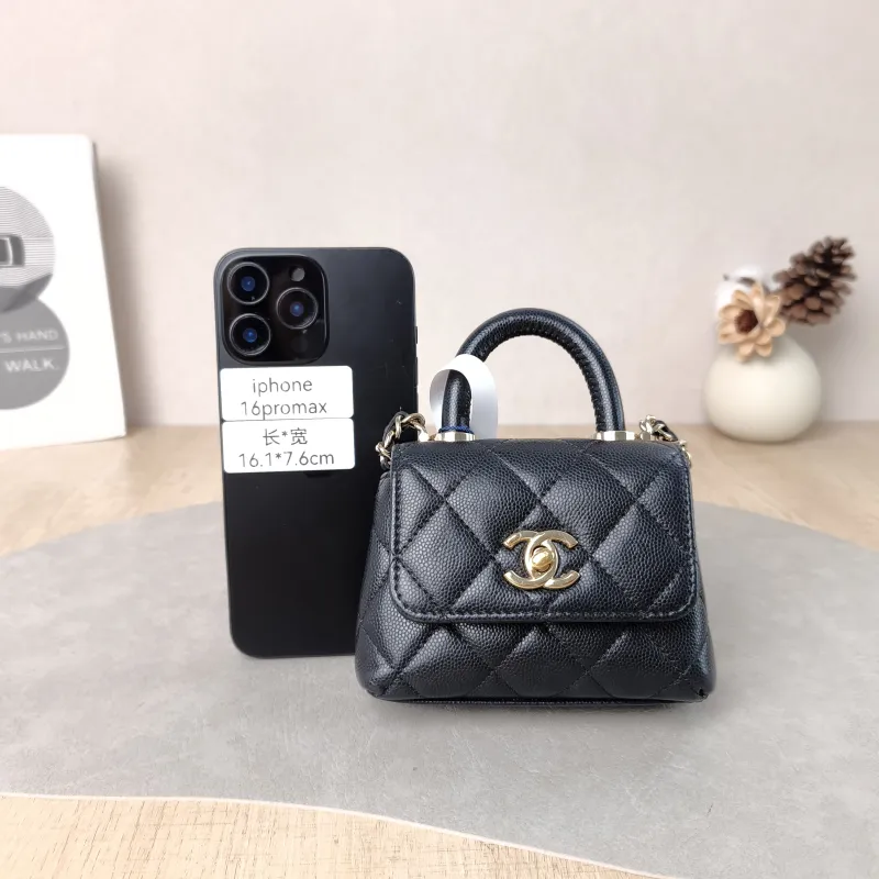 Chanel Top Handle Bag Coco Handle​ Black Grained Calfskin Mini 12 × 4 × 9 cm — cover view 5 of 5