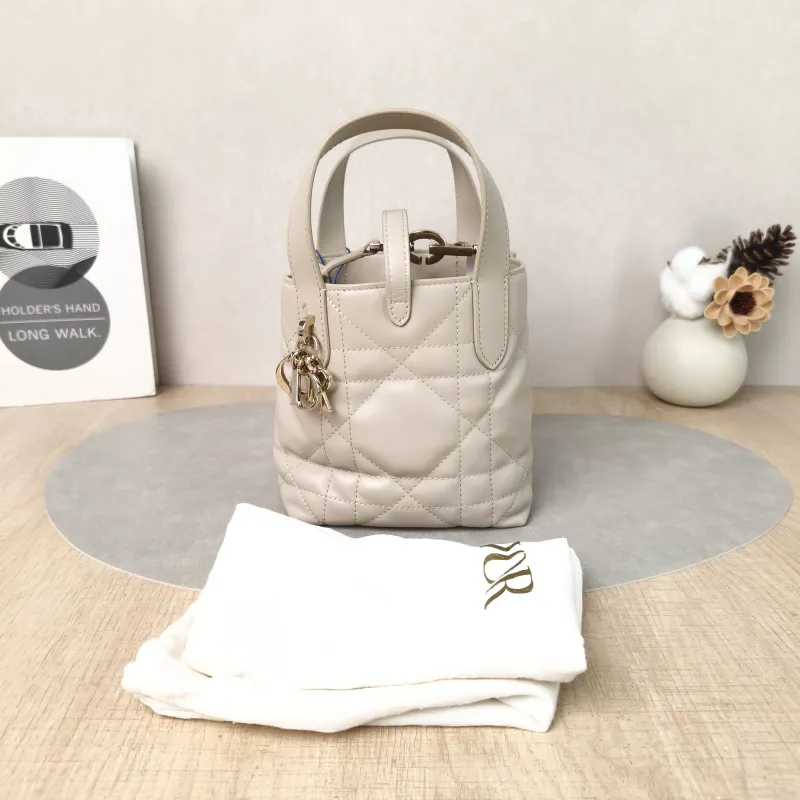 DIOR Top Handle Bag TOUJOURS Edition Beige Calfskinmini13 × 12 × 15 cm — cover view 2 of 6