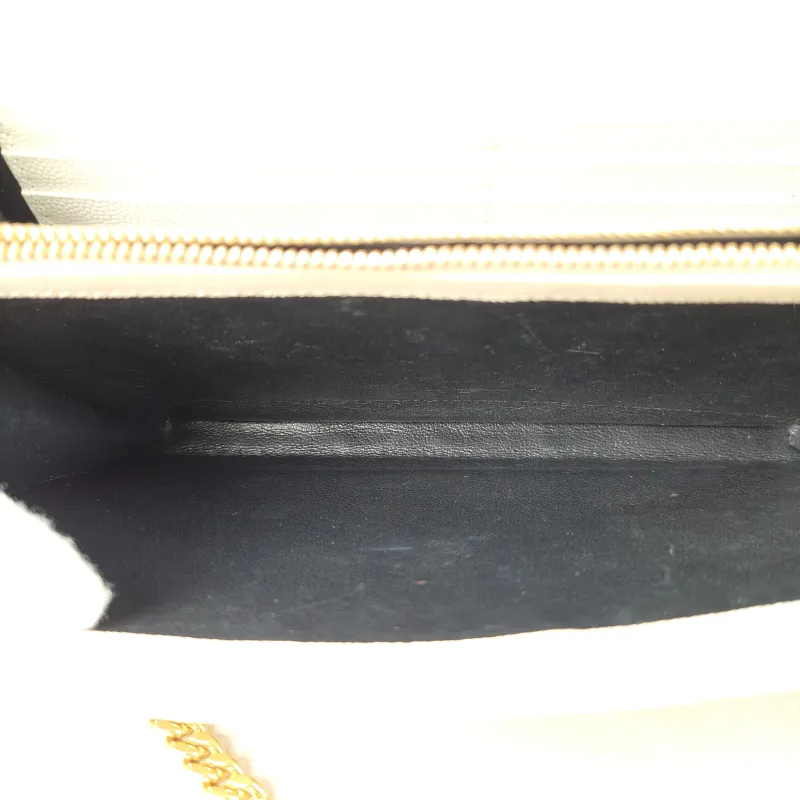 SAINT LAURENT Crossbody Bag ENVELOPE White Calfskin Small21 × 6 × 13 cm — detail view 2 of 13