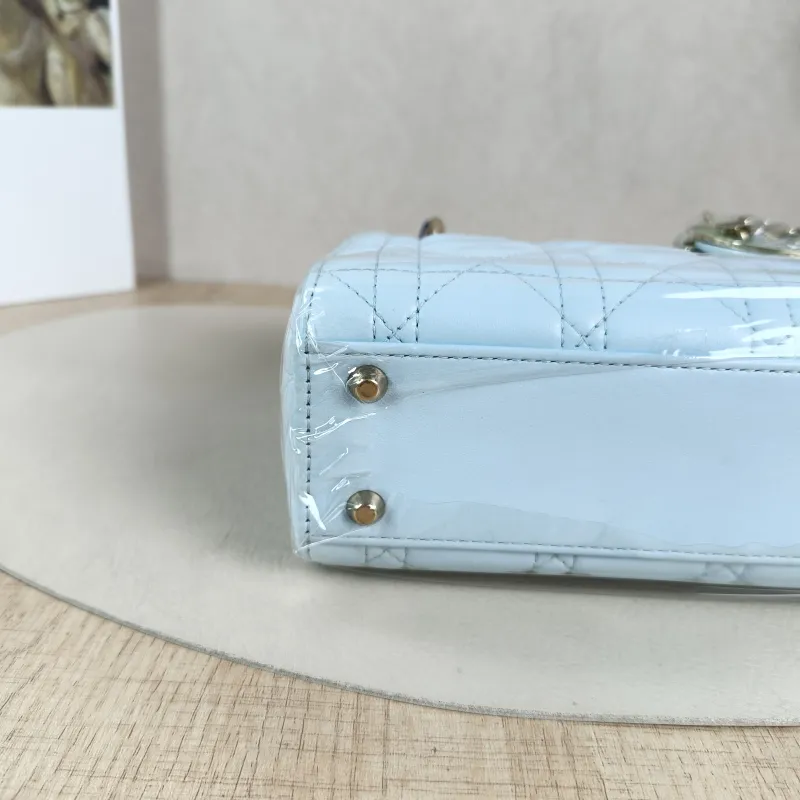 DIOR Crossbody Bag Lady Lady Dior Bag Green Blue Lambskin mini17 × 7 × 15 cm — detail view 11 of 14