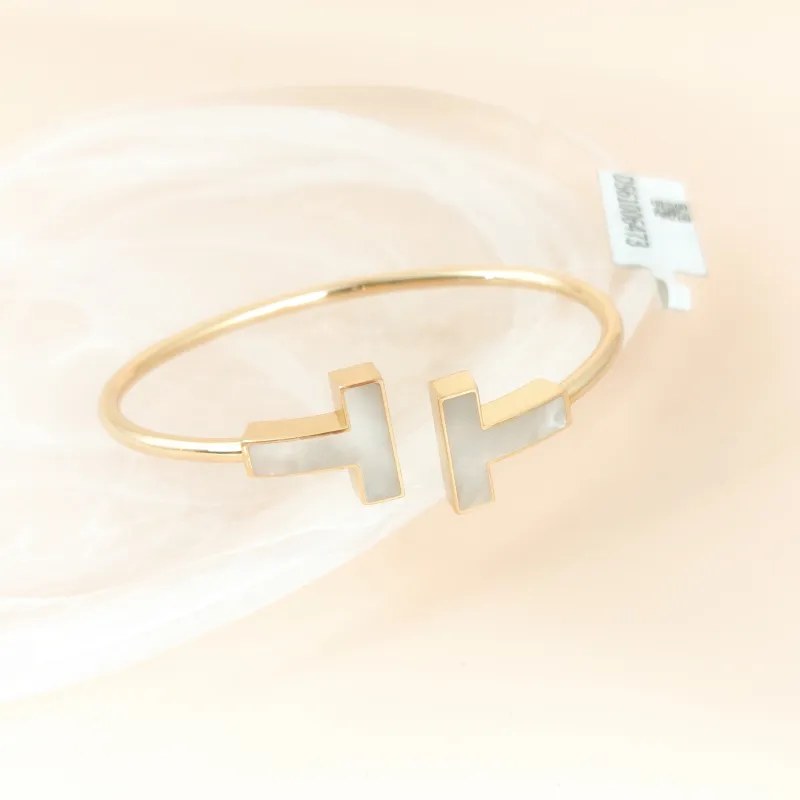 Tiffany&Co. Bangle T Collection Yellow Gold Pearl Bangle White Mother-of-Pearl 18KY ellow Gold 17.4cm โ cover view 2 of 7