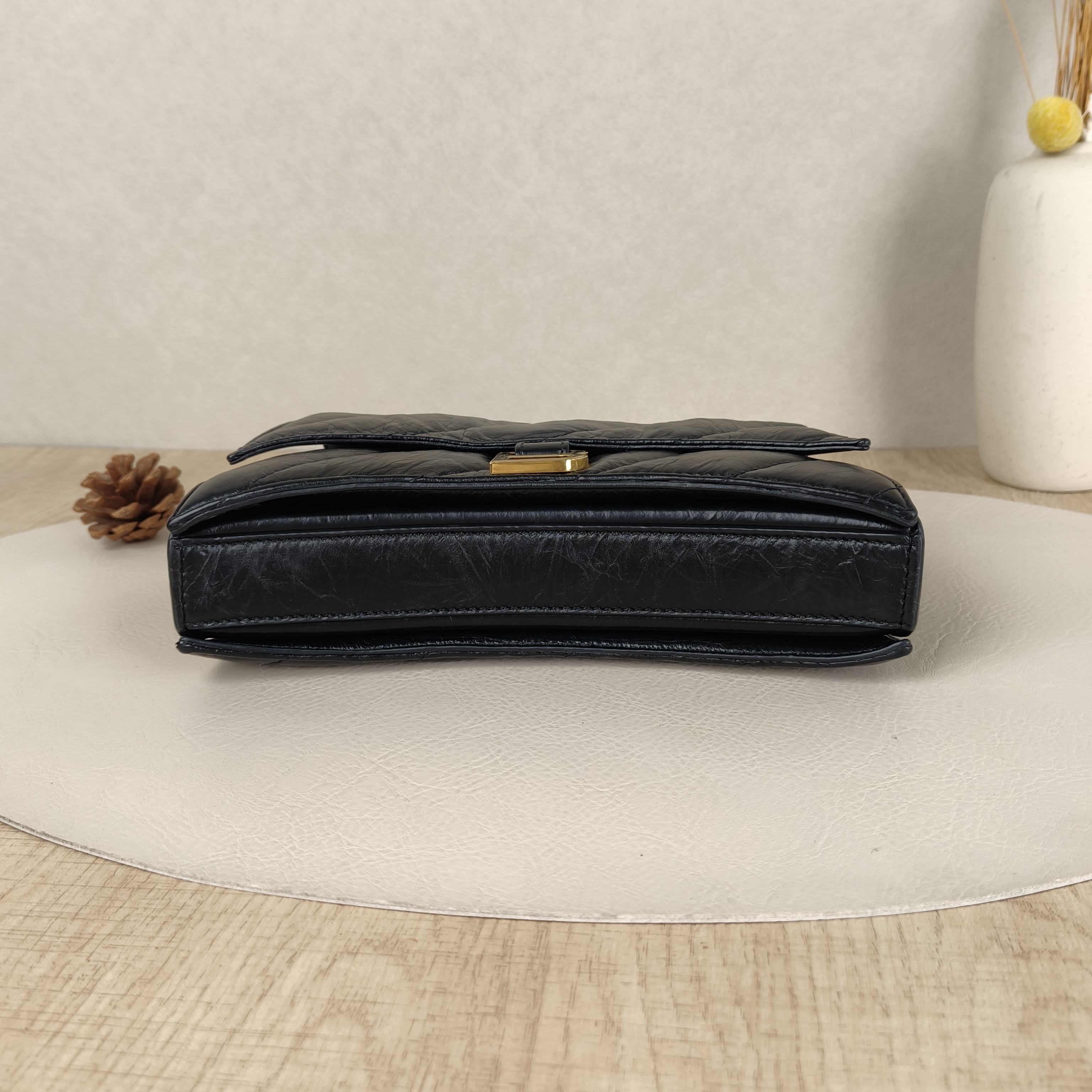 BALENCIAGA Crossbody Bag CRUSH Chain Bag Black CC alfskinxs Small22 × 5 × 10 cm — cover view 2 of 9