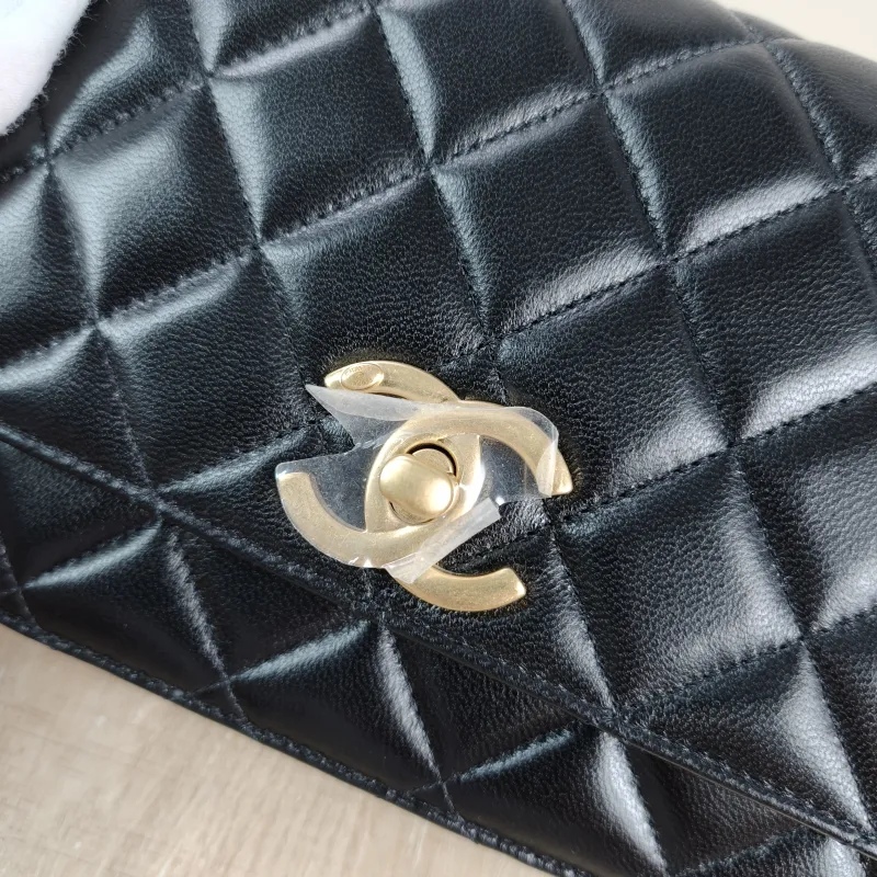 Chanel Crossbody Bag Classic Flap WOC CF WOCWOC Bag C Black Lambskin Mini 19.2 × 3.5 × 12.3 cm — detail view 12 of 12