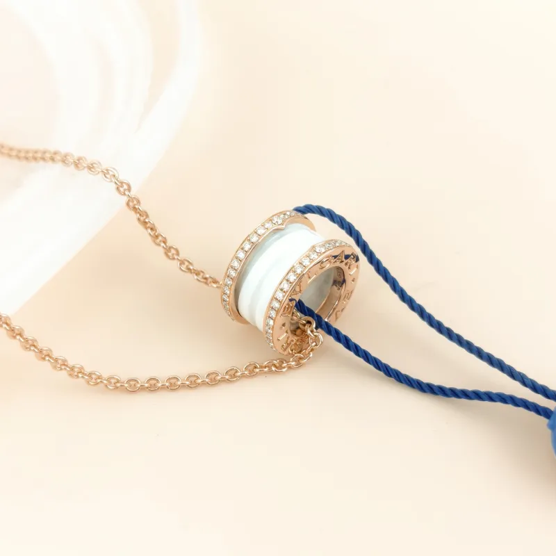 Bvlgari Necklace B.ZERO1Collection White Pavé Diamond Rose Gold Rose Gold 18KR ose Gold One Size 44cm — cover view 3 of 7