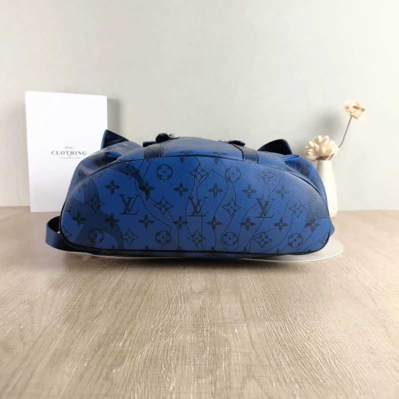 Louis Vuitton Backpack Christophe Backpack Blue PVC 33 × 12 × 44 cm — cover view 3 of 4