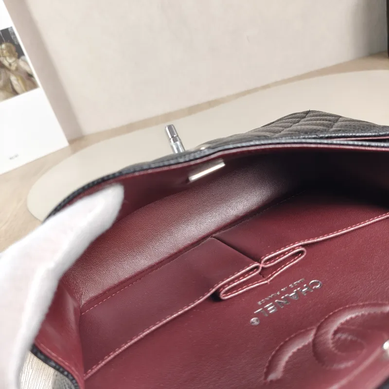 Chanel Crossbody Bag Classic Flap CF Black Grained Calfskin Small 23 × 6 × 14.5 cm Conditioned — detail view 10 of 13